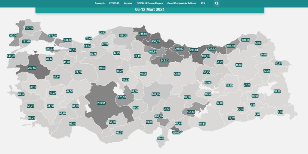 Burdur’un komşu illeri Isparta, Denizli ve Afyon Sarı, Antalya ve Muğla Turuncu iller arasında yer almıştı.